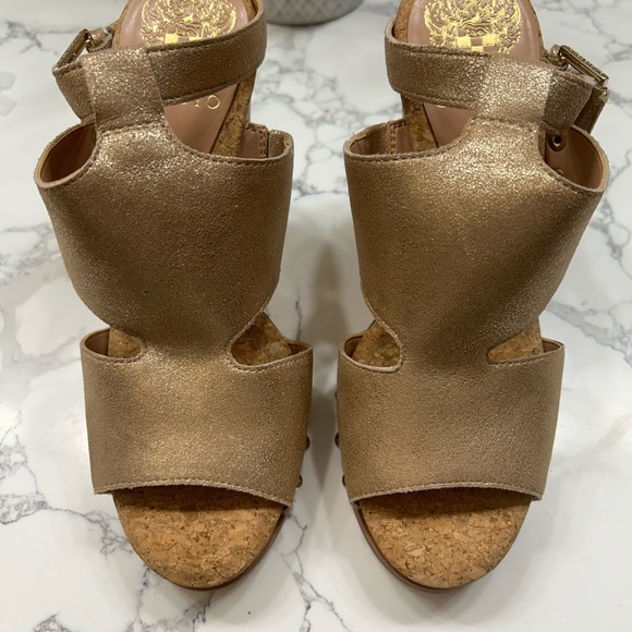 Vince Camuto rosegold cork bottom 4” heels - Picture 1 of 6